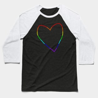 Rainbow Heart Minimal Line for Valentines Day Baseball T-Shirt